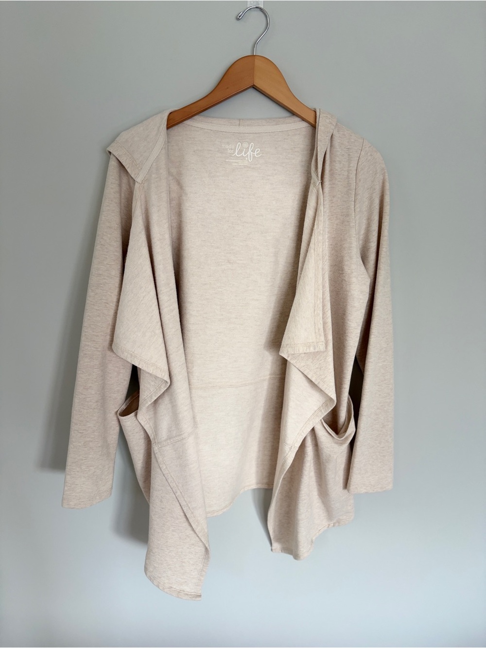 Made For Life Cream Open-Front Hooded Cardigan Sweater